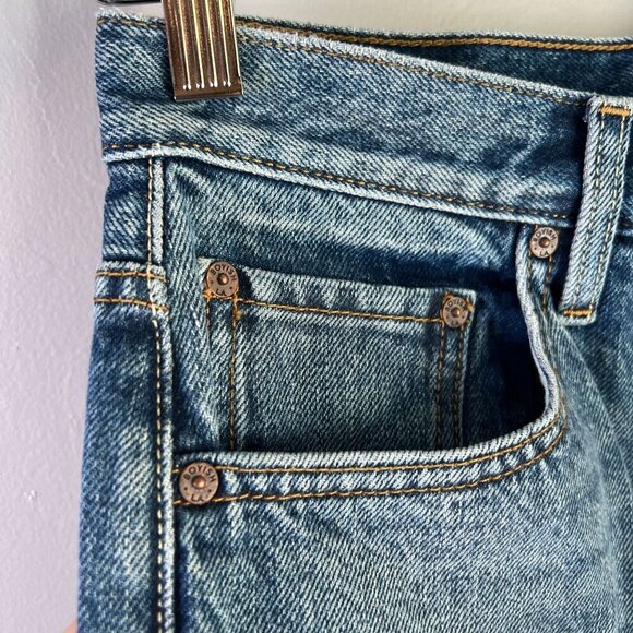 Boyish Tommy Jeans Cropped Rigid High Rise Straight Leg Sz 26 in GREED - Picture 5 of 13